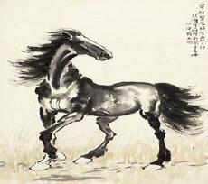 徐悲鸿作品马真迹图片